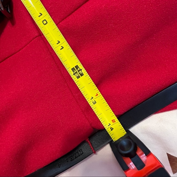 Same Pencil Dress except Red. Jewel neck, Short puff sleeve. - Picture 13 of 14